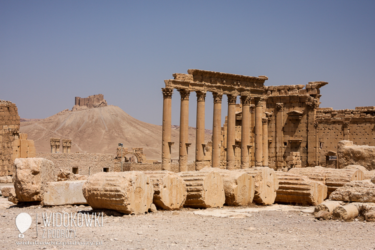 A view of Palmyra. In the distance, the Arabic castle (Kala'at Ibn Maan).