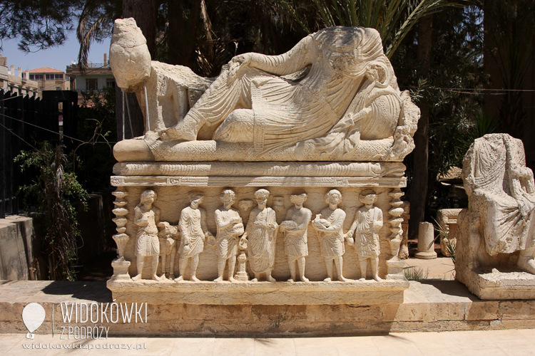 Sarcophagus in the museum in Palmyra. 2008.  